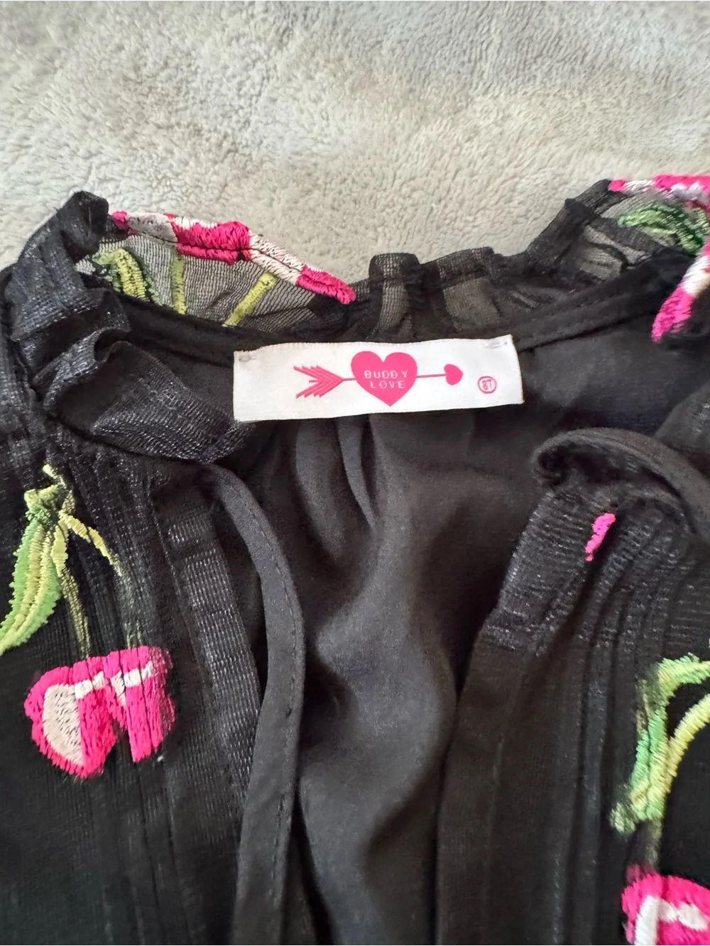 BuddyLove Clementine Black Cherry Embroidered Mini Dress size 8T